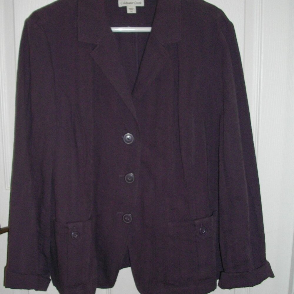 Women's Coldwater Creek 100% cotton blazer. Purple, size 20.